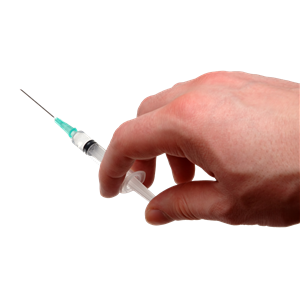 Syringe in hand PNG-12369